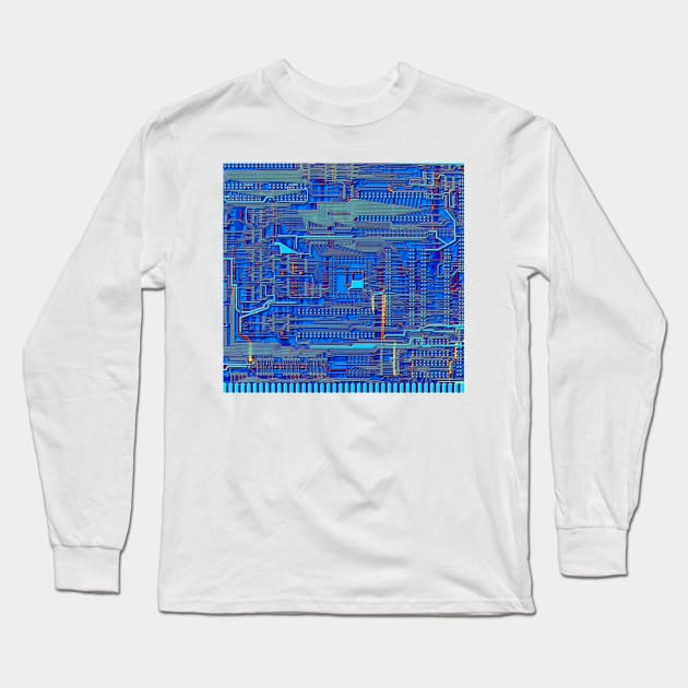 Printed circuit board, artwork (F010/2590) Long Sleeve T-Shirt by SciencePhoto